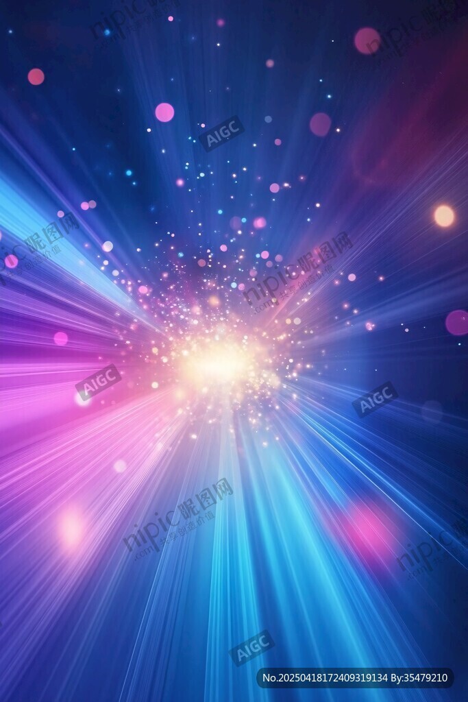 炫彩光芒星空背景特效圖