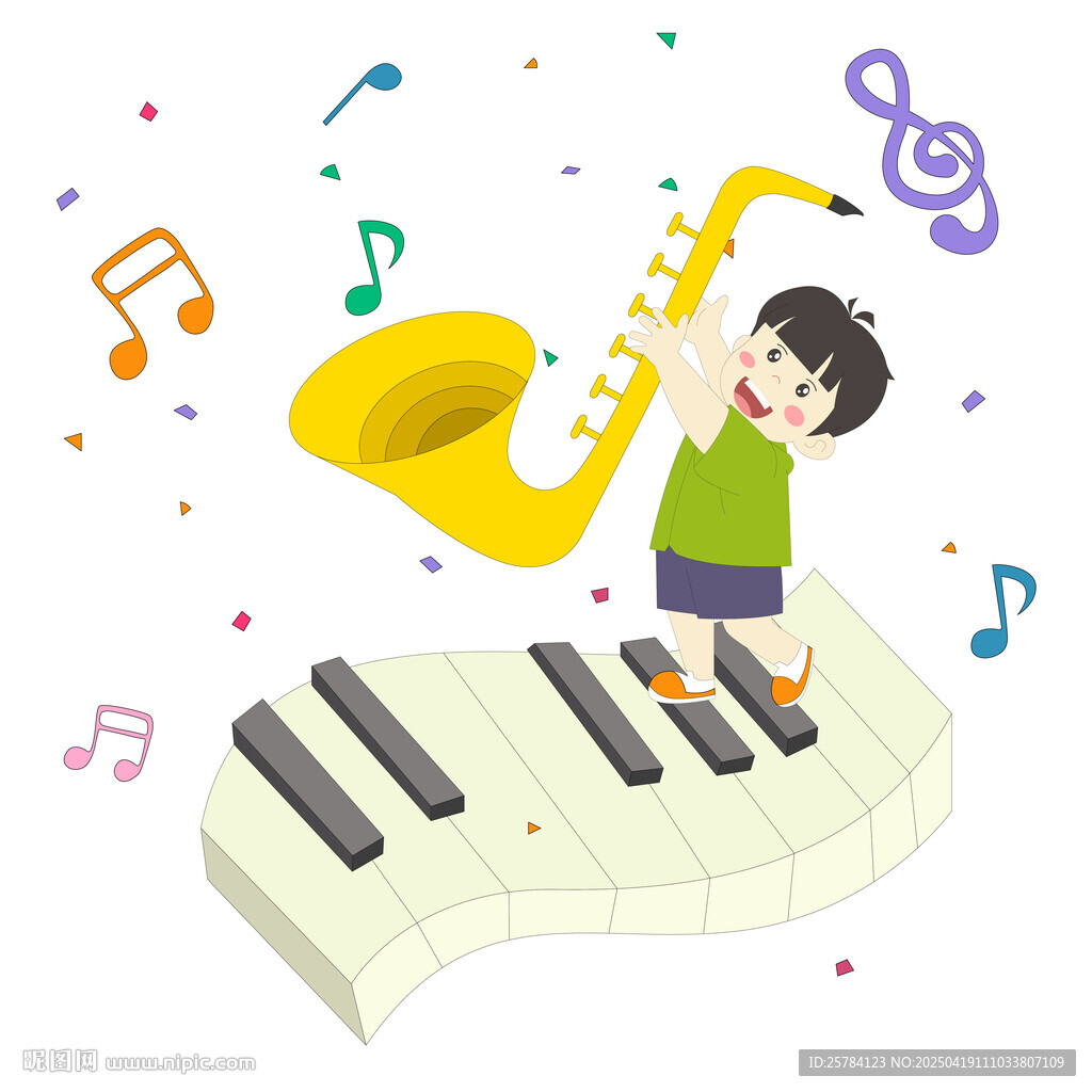 兒童音樂課鋼琴薩克斯彩色音符