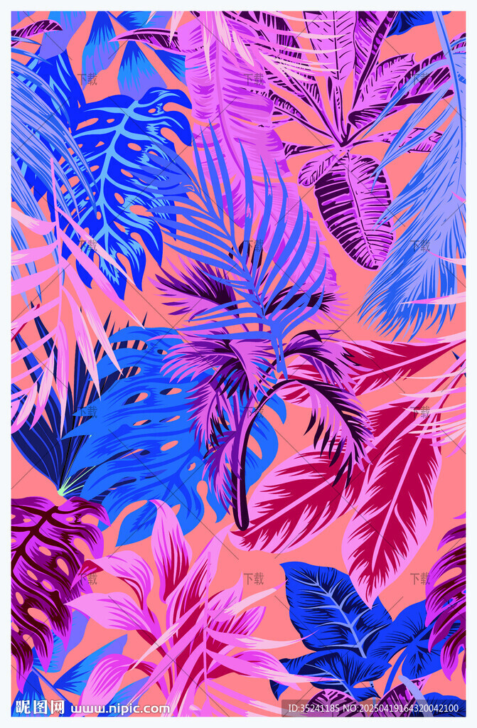 熱帶花卉植物圖案背景