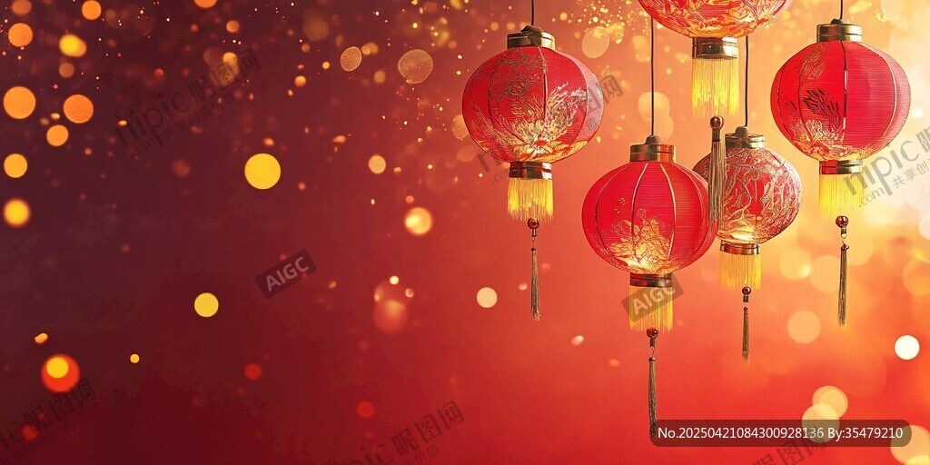 喜慶紅燈籠營造節(jié)日氛圍