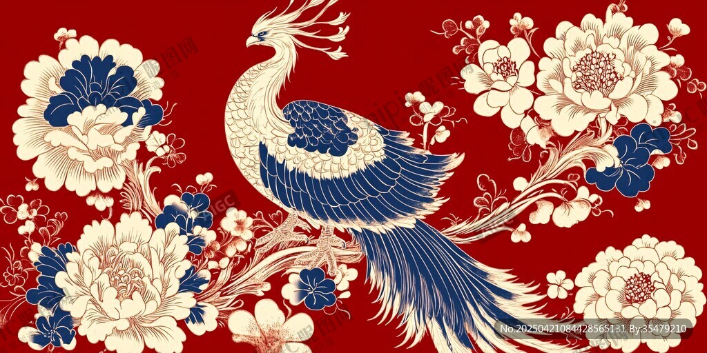 鳳棲繁花圖