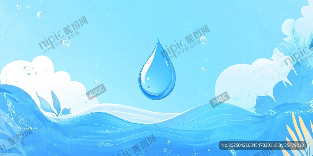 藍色水滴海洋夢幻場景