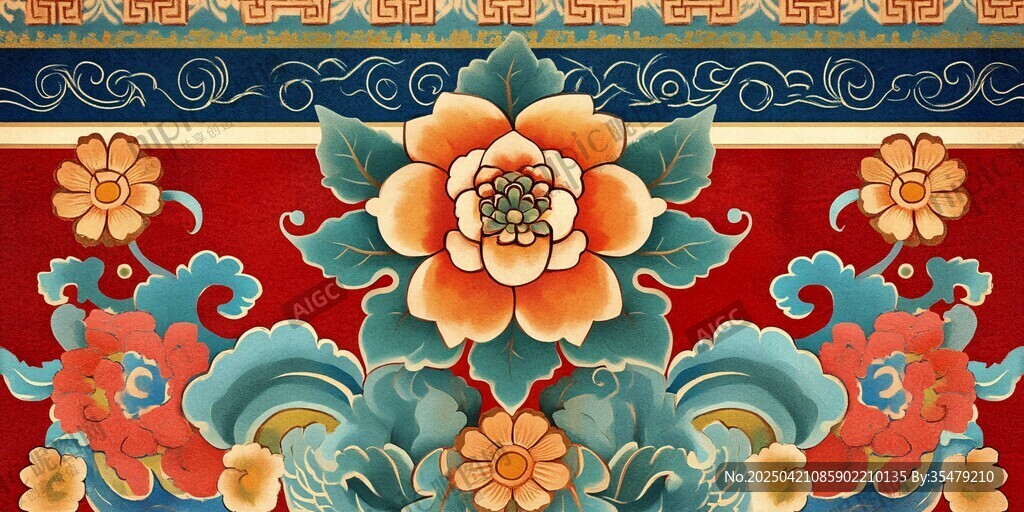 中式傳統(tǒng)花卉紋飾圖案