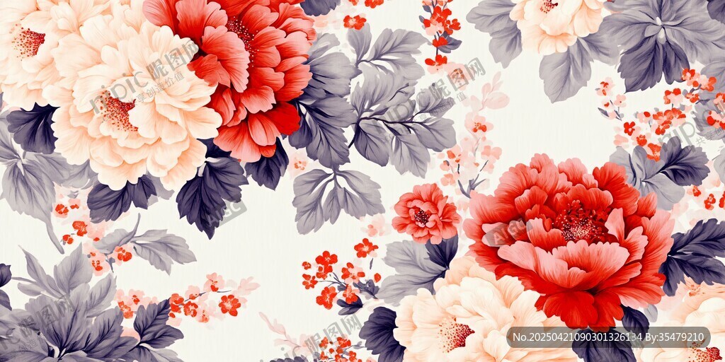 復(fù)古風(fēng)花卉圖案精美壁紙