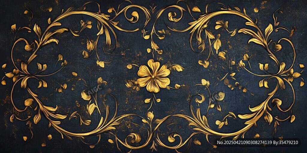 金色復(fù)古花紋裝飾背景圖