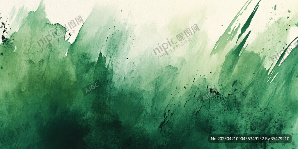 綠色水墨風(fēng)抽象背景圖