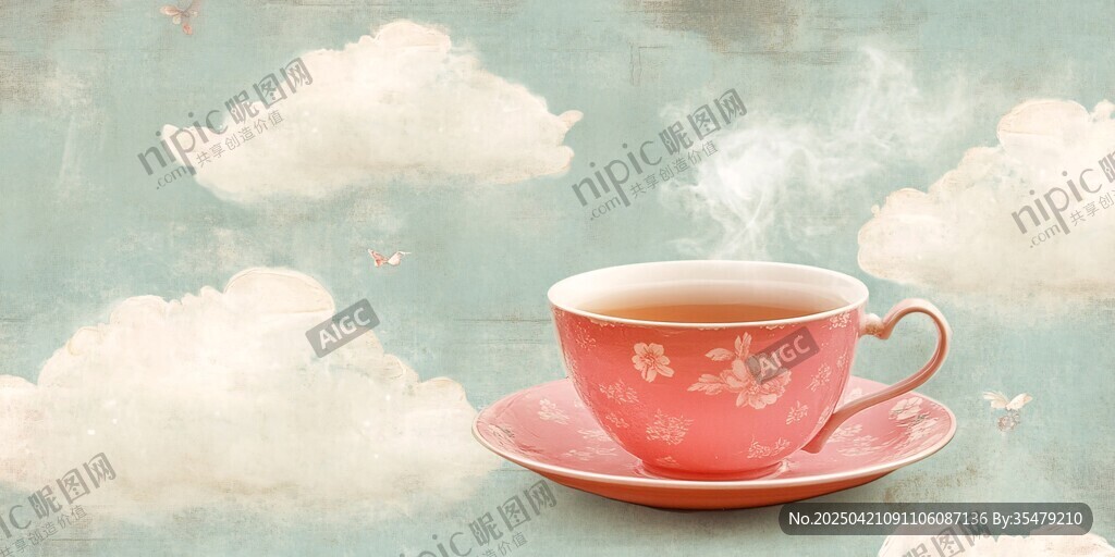 夢(mèng)幻云端上的溫馨茶杯