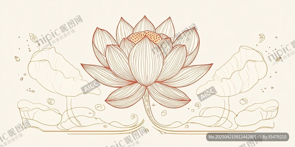 手繪蓮花插畫 清新自然風(fēng)