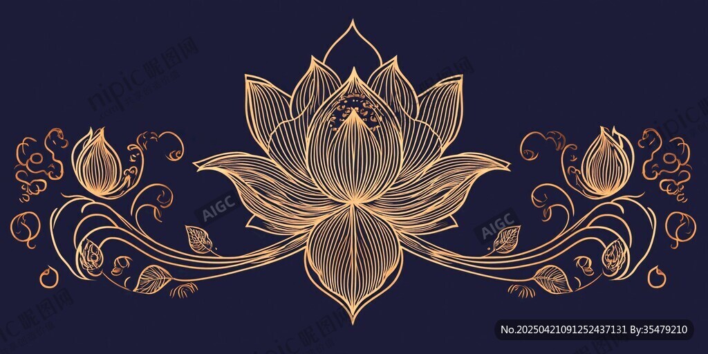 金色蓮花裝飾圖案