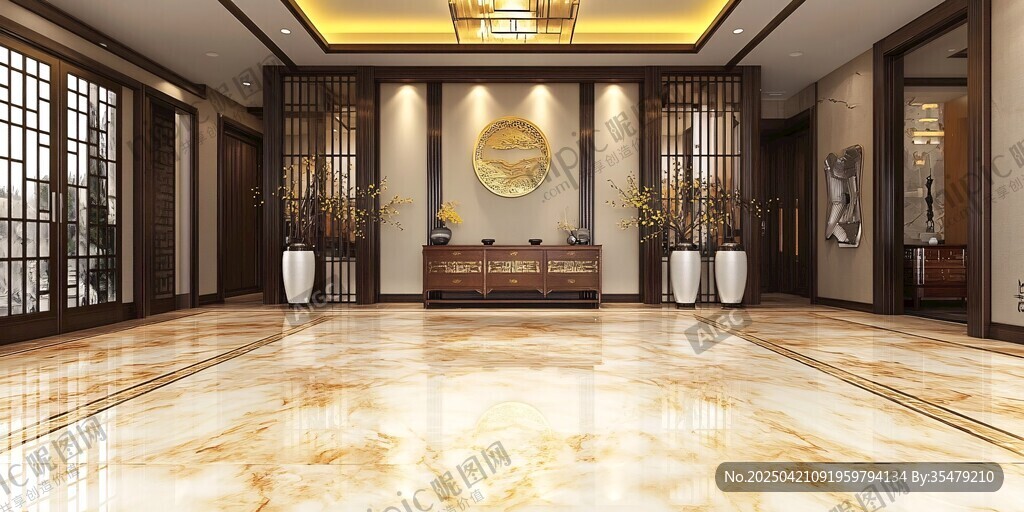 中式豪華大廳室內設計圖