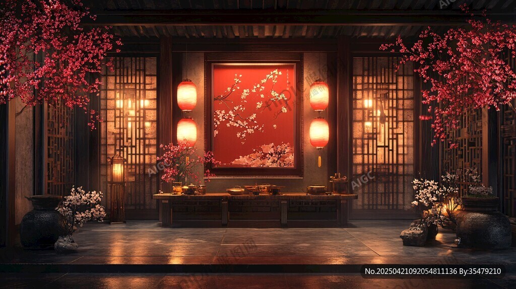 中式庭院 古典雅致的室內景致
