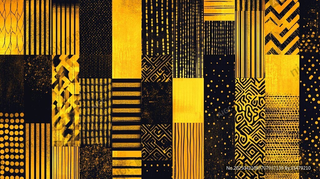黑金幾何圖案拼接背景圖
