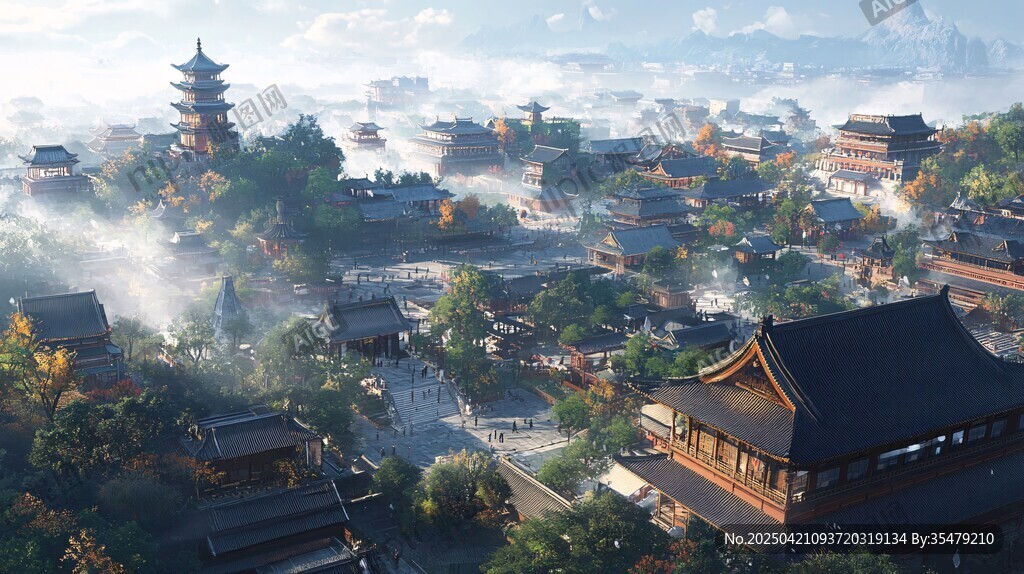 古韻山城晨景