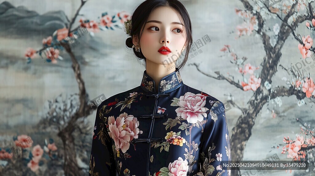 古典旗袍女子的東方韻味