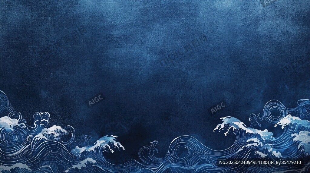 藍色海浪背景圖