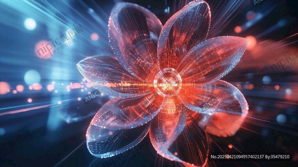 夢(mèng)幻科技感花朵綻放瞬間