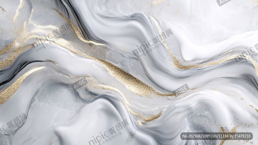 夢幻白金色流體紋理背景