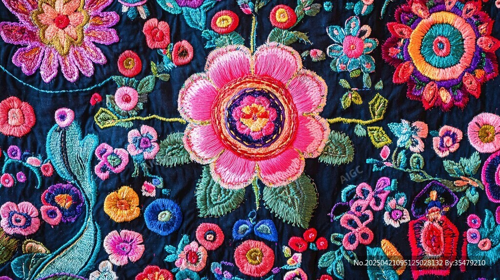 絢麗多彩的民族風刺繡圖案