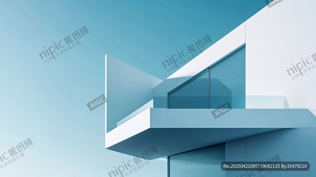 現(xiàn)代簡約風格懸空建筑一角