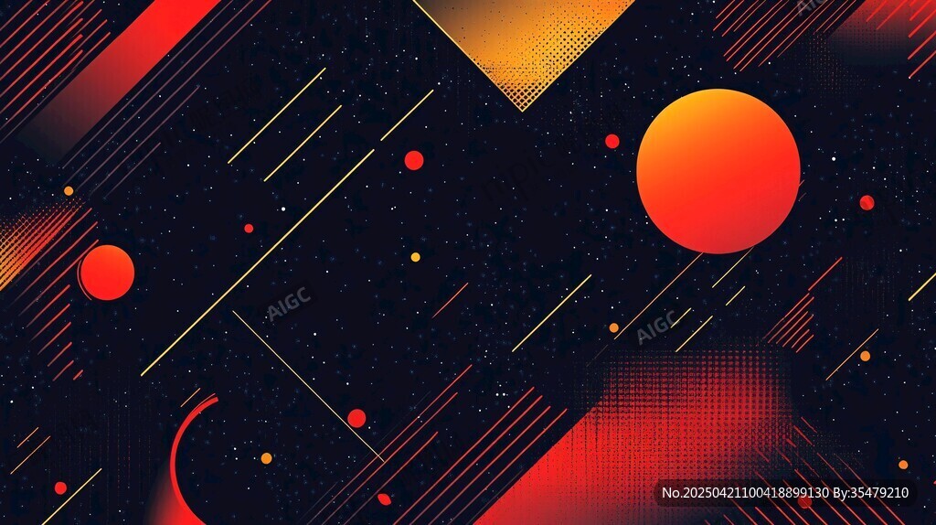 炫彩幾何宇宙抽象背景圖