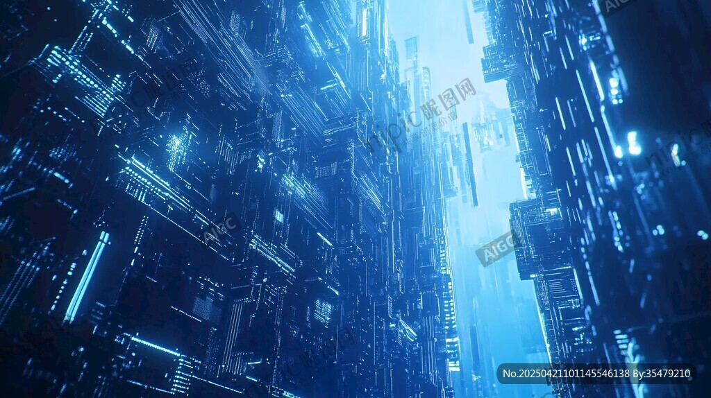 未來科技感的虛擬數字城市