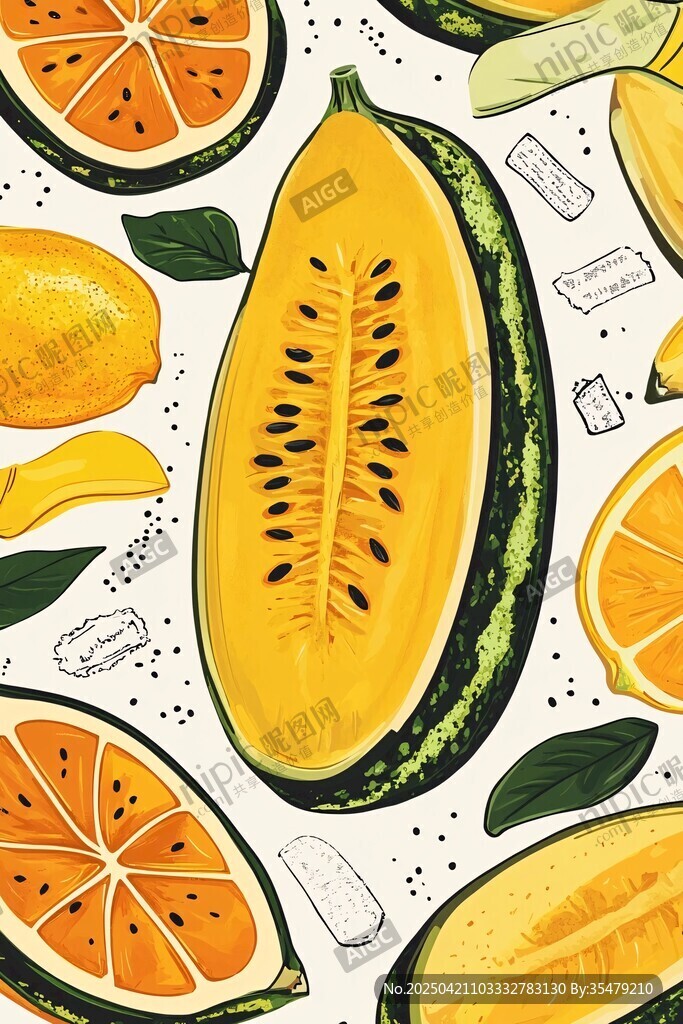 繽紛瓜果插畫 清爽夏日風(fēng)