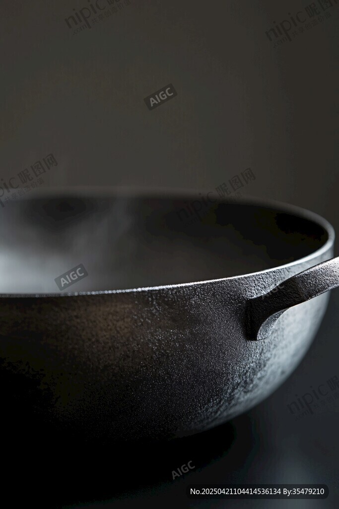 復古雙耳鑄鐵鍋特寫