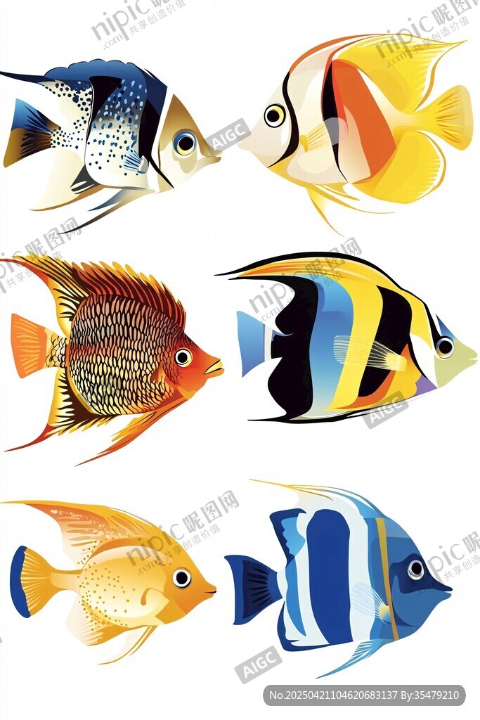 多彩海洋觀賞魚集合