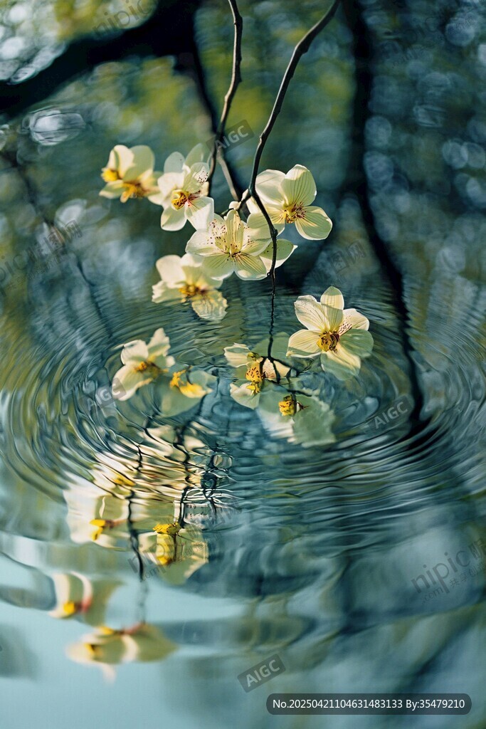 水中蘭花綻放的優(yōu)雅景致