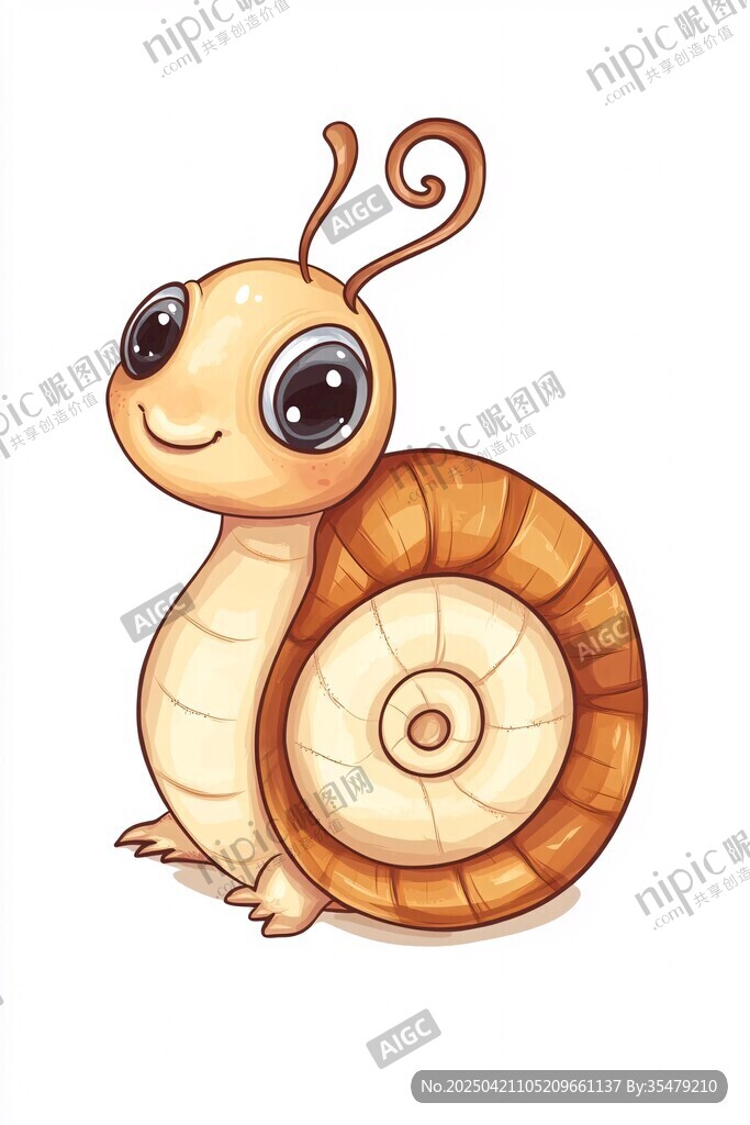 可愛小蝸牛插畫