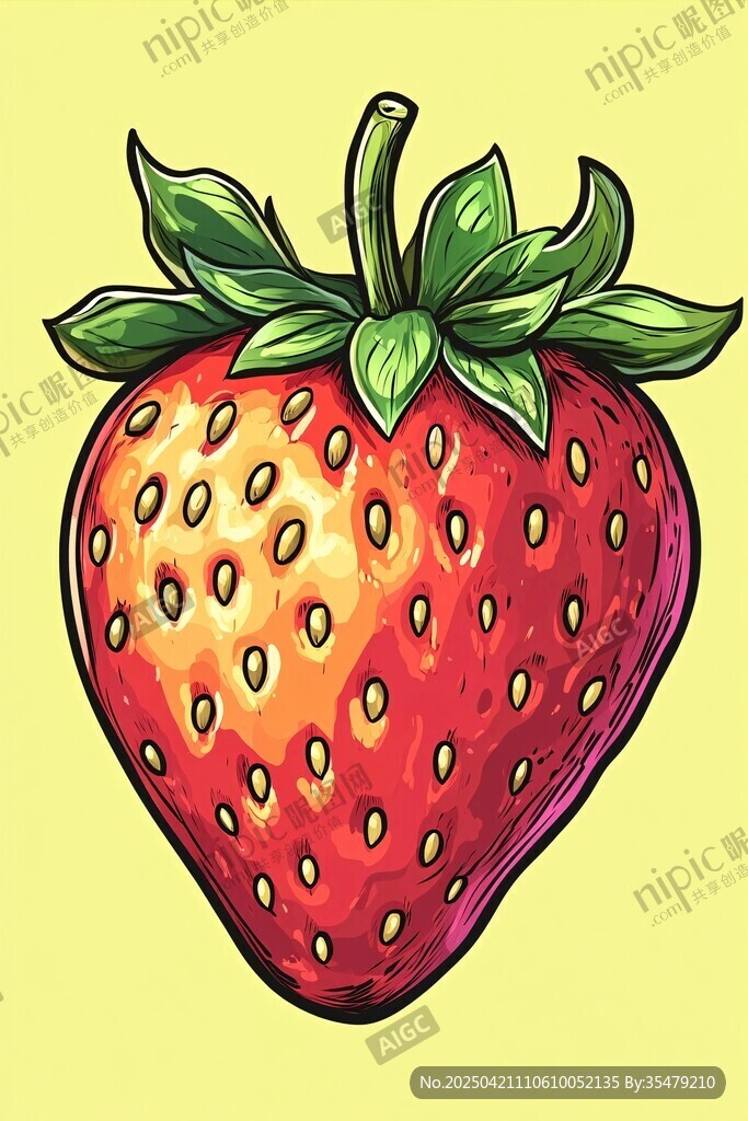 手繪草莓插畫