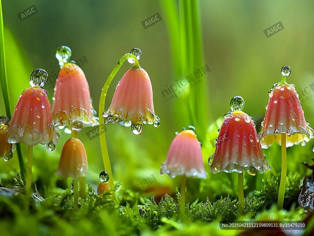 雨后嬌艷的小蘑菇