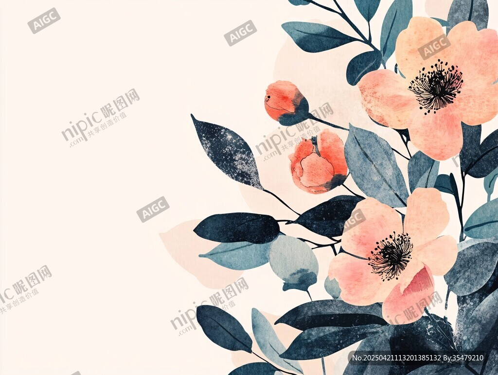 水彩花卉插畫 清新自然風(fēng)