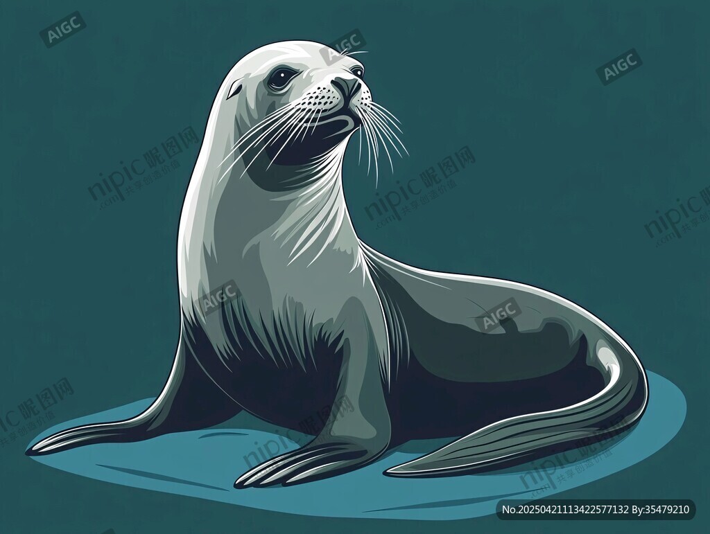 可愛海豹插畫