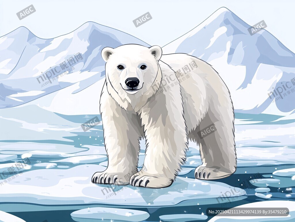 北極冰原上的北極熊