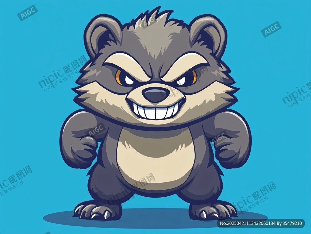 憤怒的卡通獾準(zhǔn)備戰(zhàn)斗