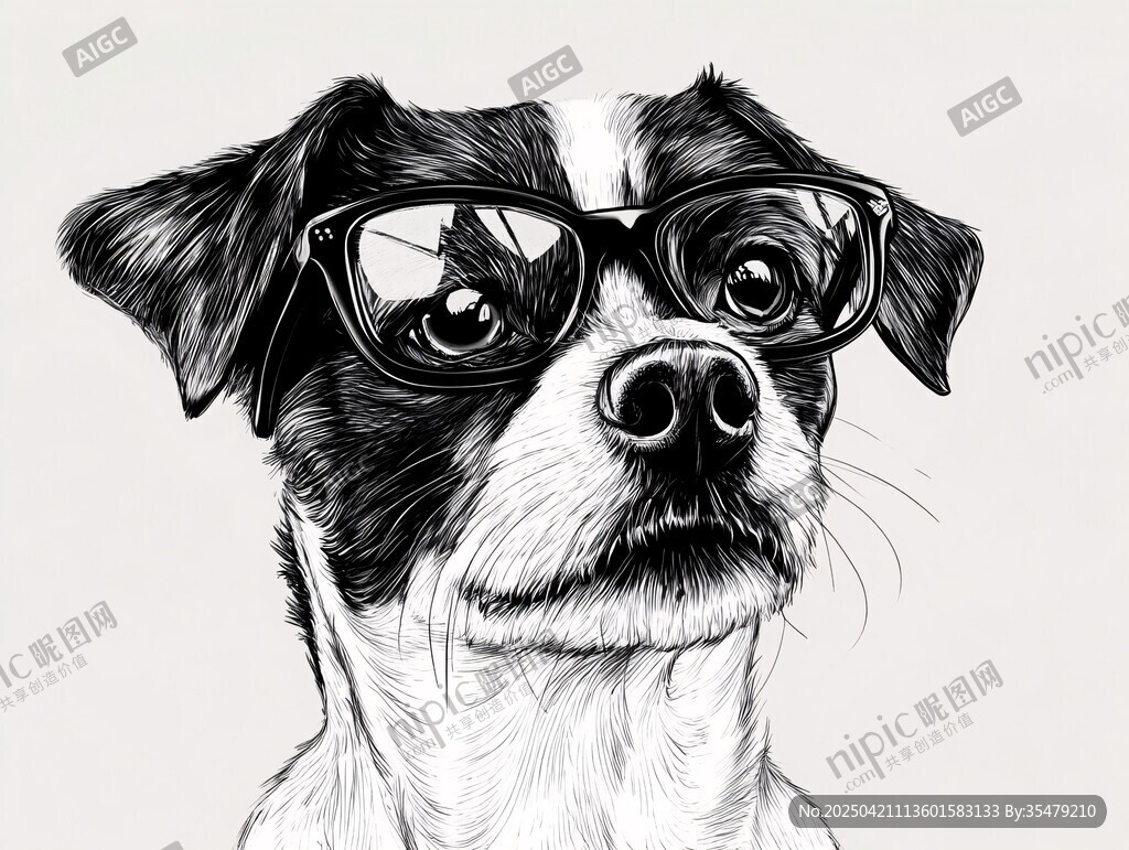戴眼鏡的萌犬