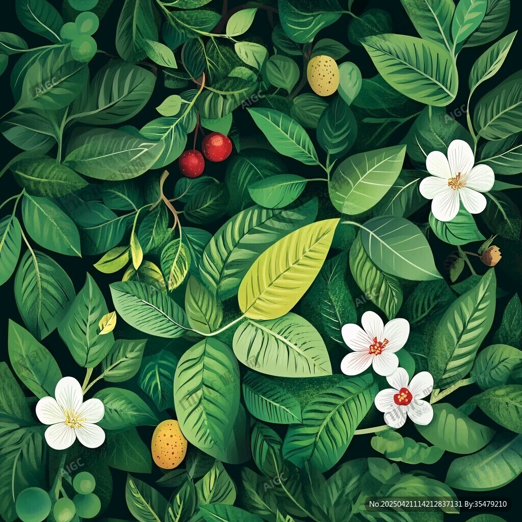 綠葉繁花間的自然之美