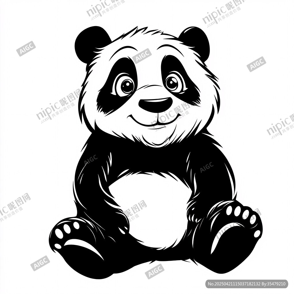 可愛熊貓卡通形象