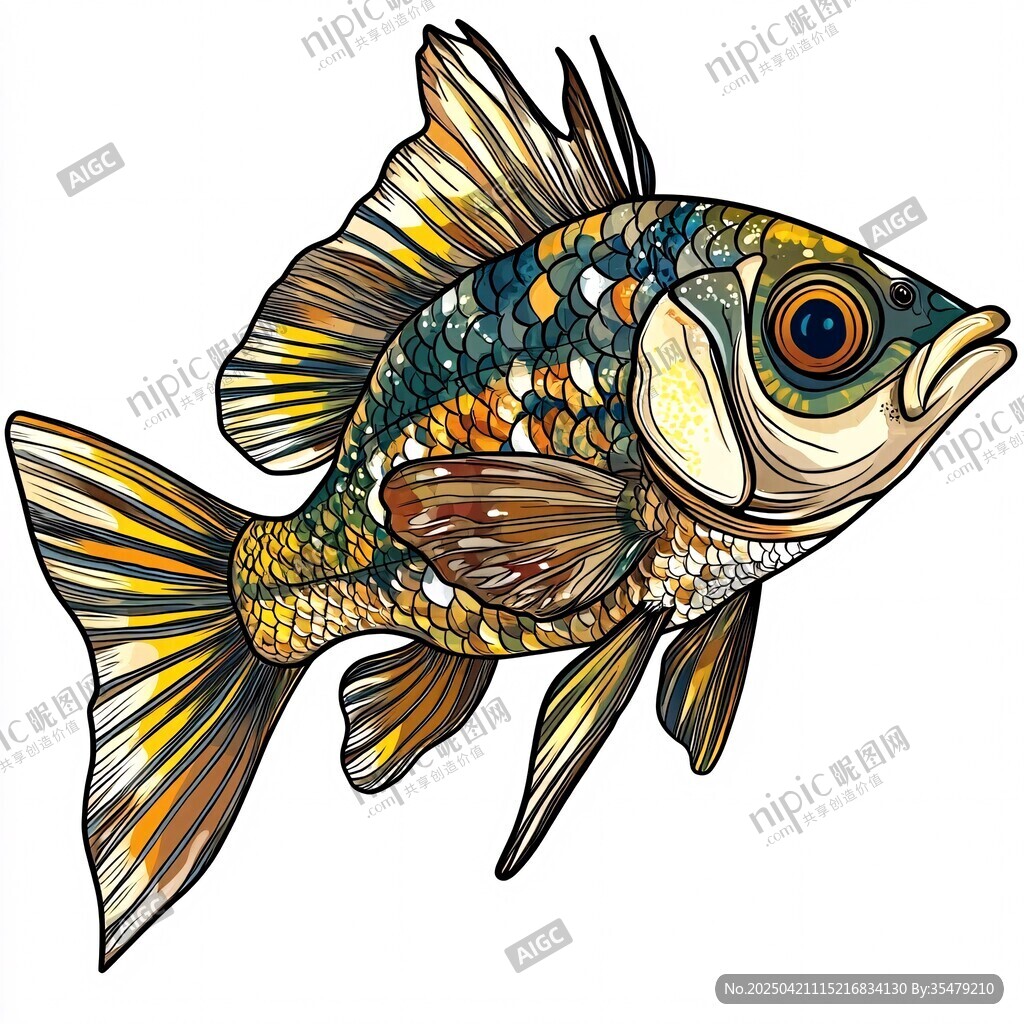 彩色斑斕的手繪觀賞魚