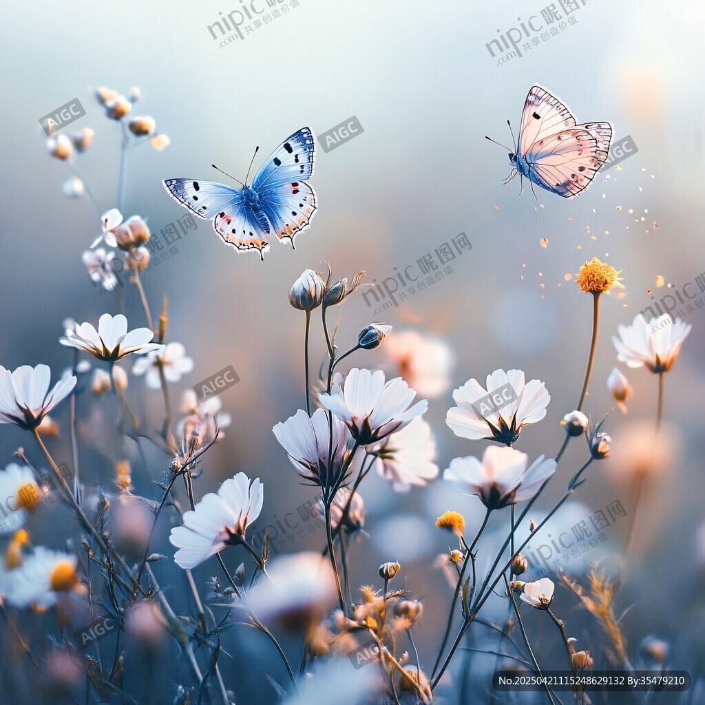 蝶舞花叢間 夢幻自然景