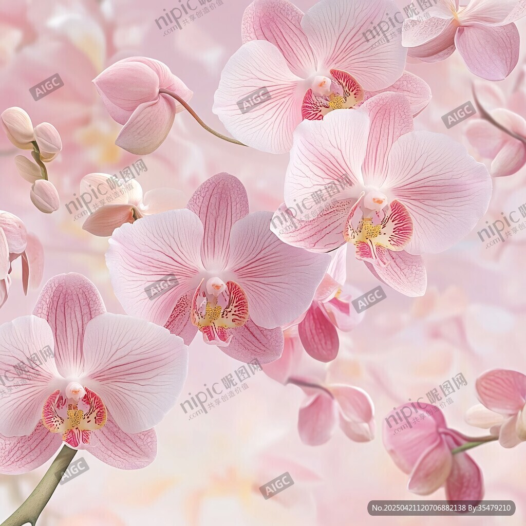 夢(mèng)幻粉色蝴蝶蘭綻放之美