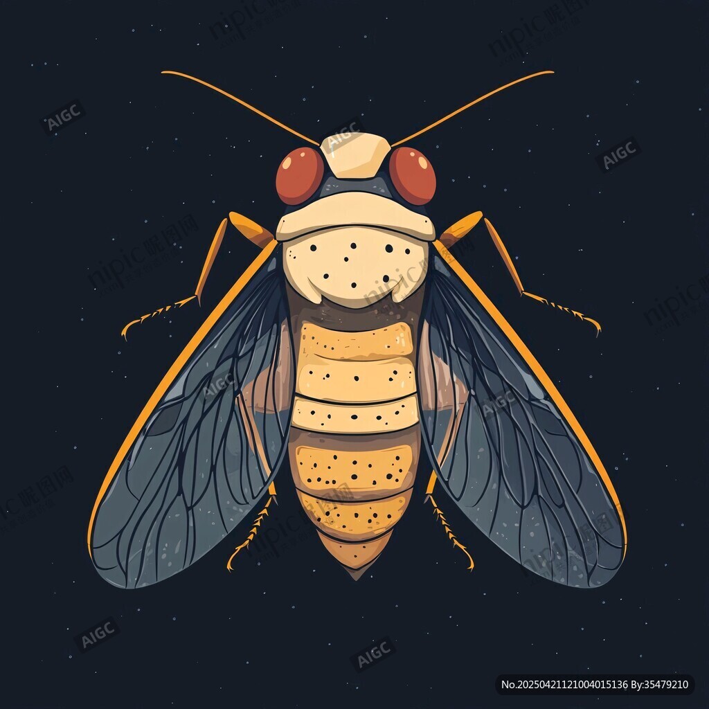 卡通風格昆蟲插畫