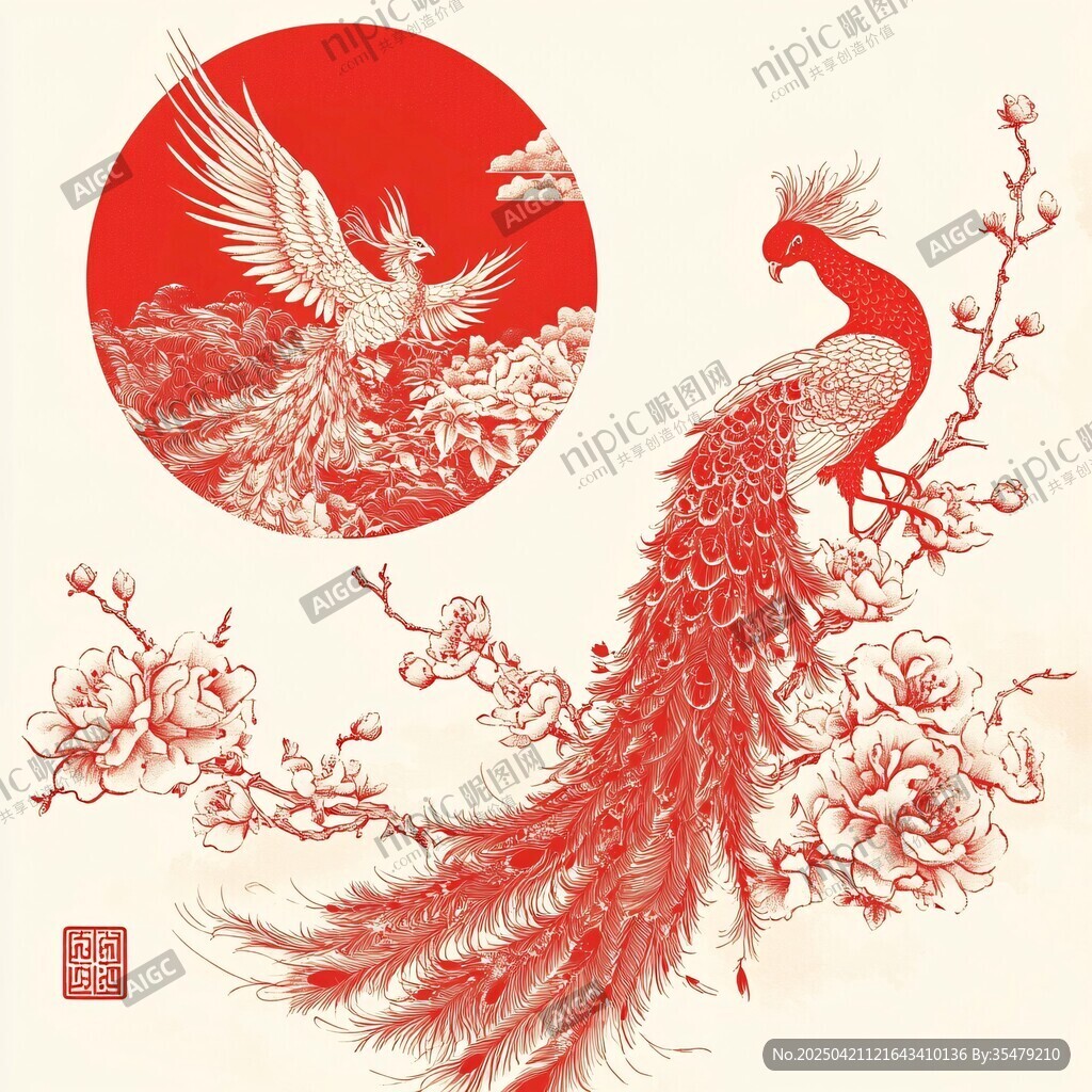 鳳凰棲枝圖