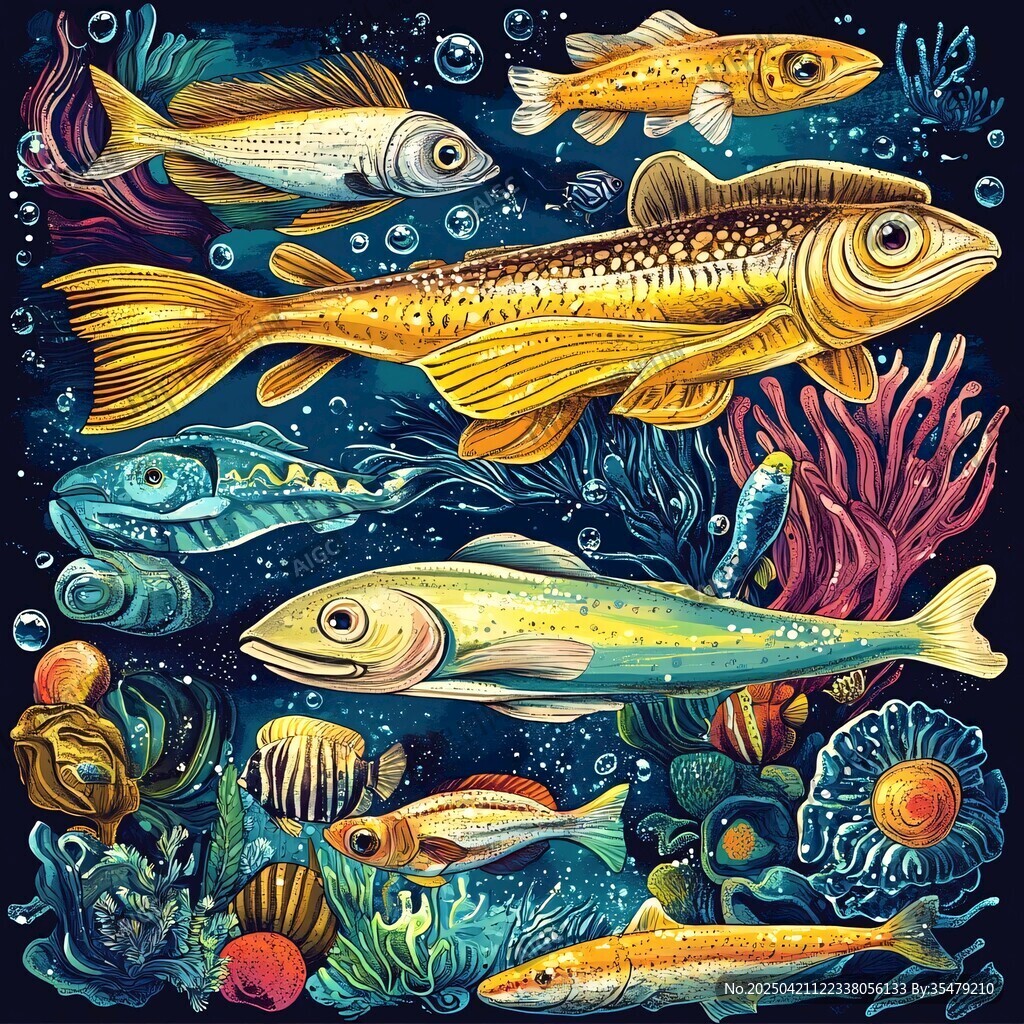 海底多彩魚類與珊瑚景觀
