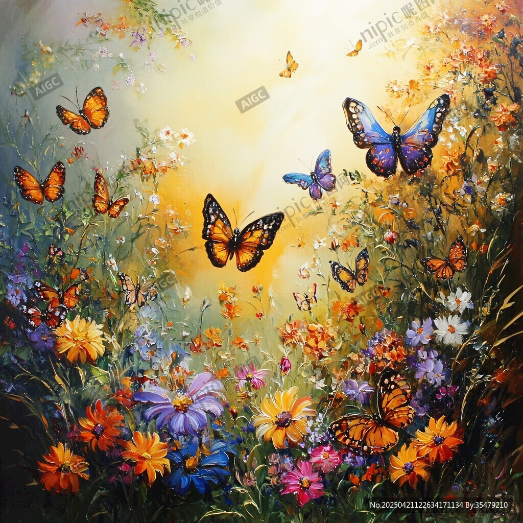 蝶舞花叢間的夢幻美景