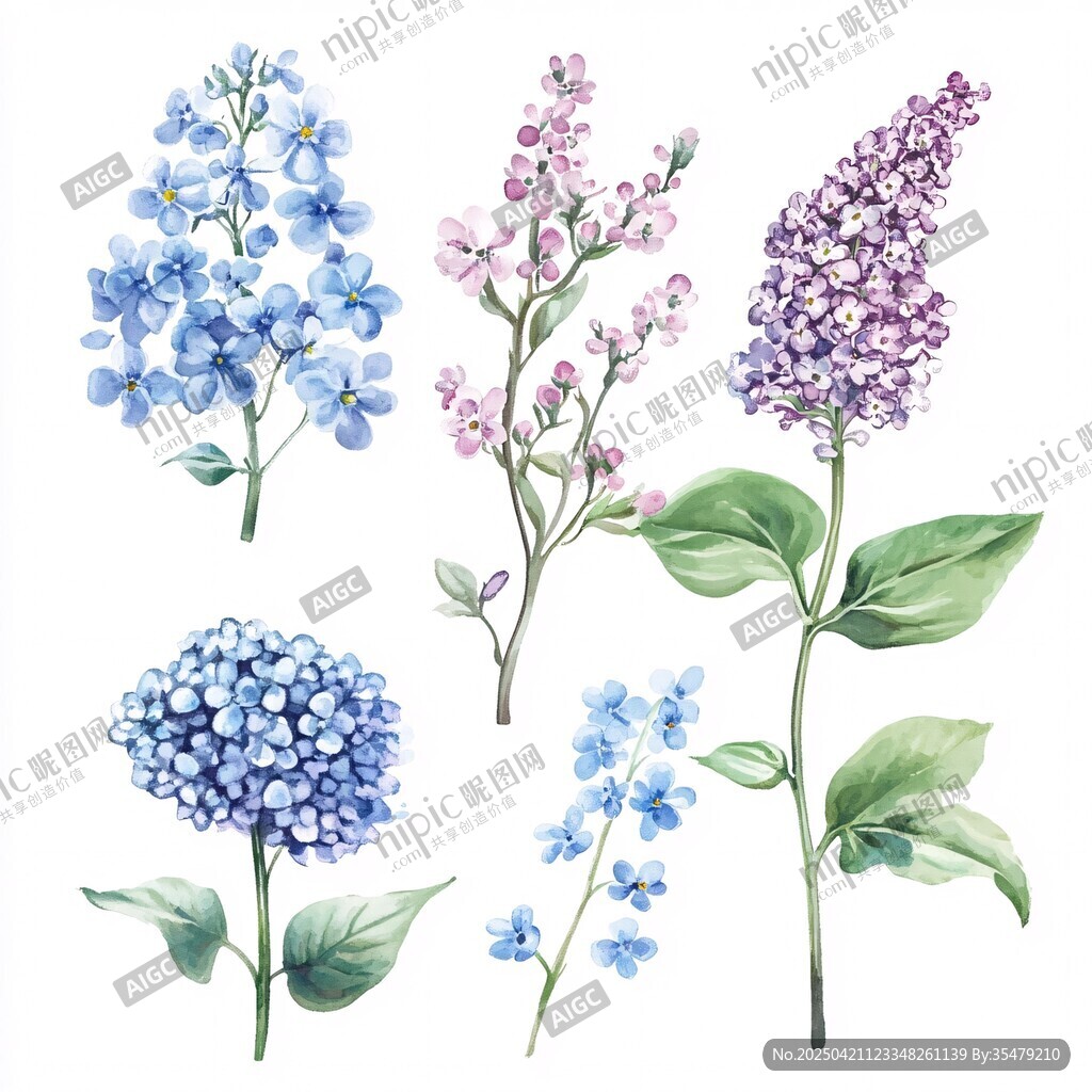 水彩風(fēng)清新花卉插畫