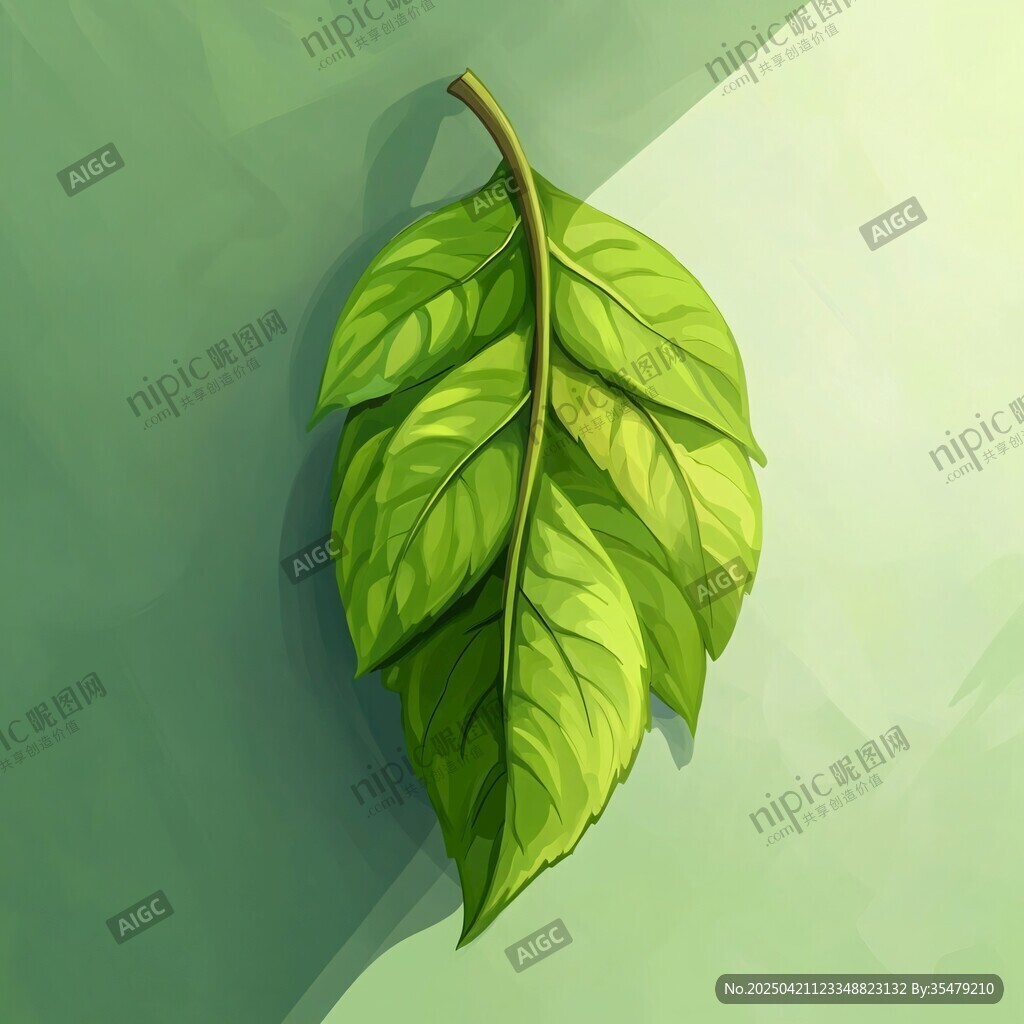 翠綠葉片插畫(huà)