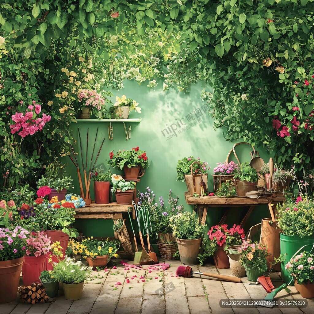 夢(mèng)幻綠植花園與園藝工具