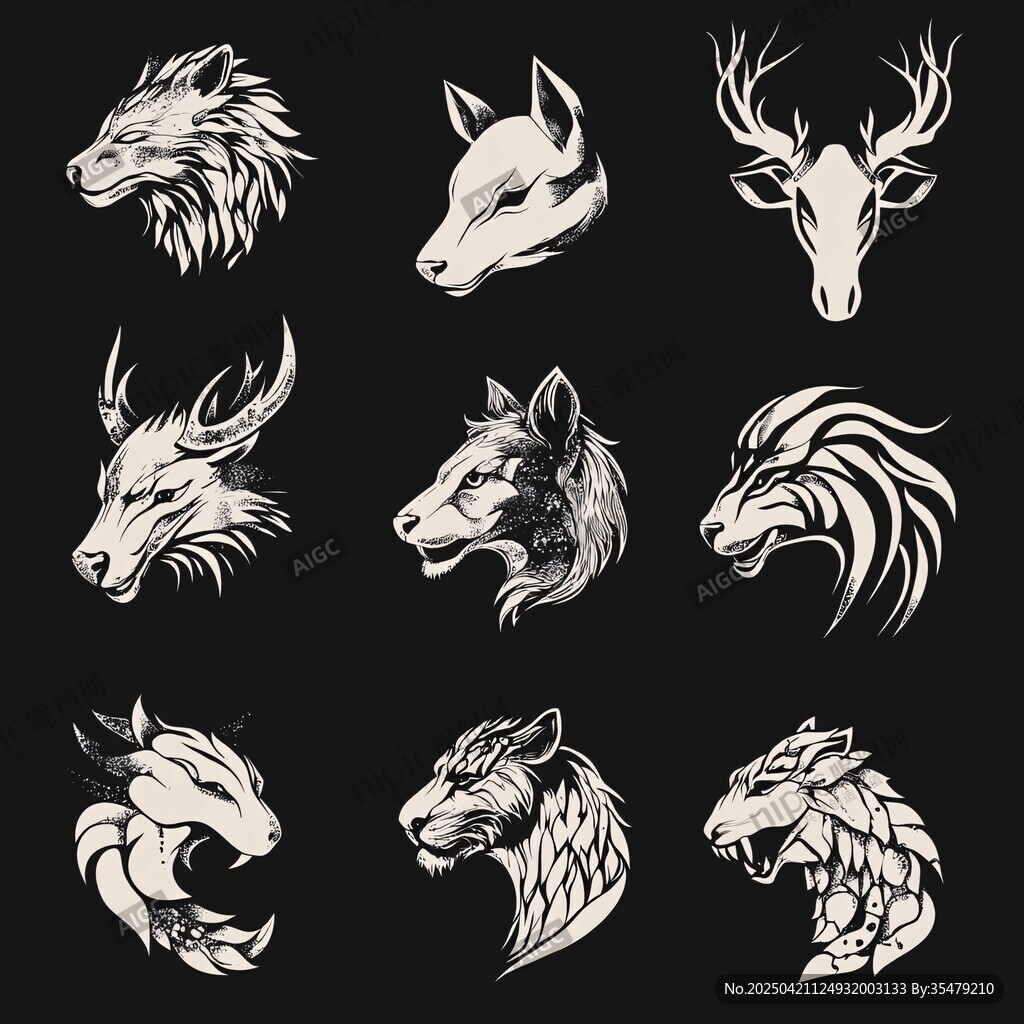 動物頭像插畫集合